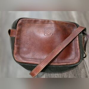 LOEWE preloved 2000s Anagram Leather Suede Crossbody bag boho Designer Preppy